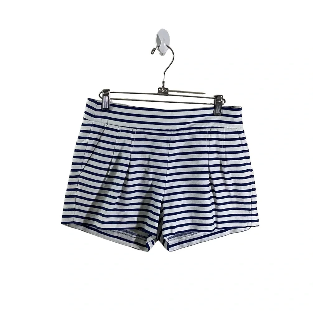J. Crew Factory Cotton Linen Blend Striped Shorts